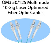 OM3 50/125 Multimode 10 Gig Laser Optimized Fiber Optic Cables