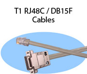 T1 RJ48C / DB15F Cables