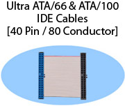 Ultra ATA/66 & ATA/100 IDE Cables (40 Pin / 80 Conductor)