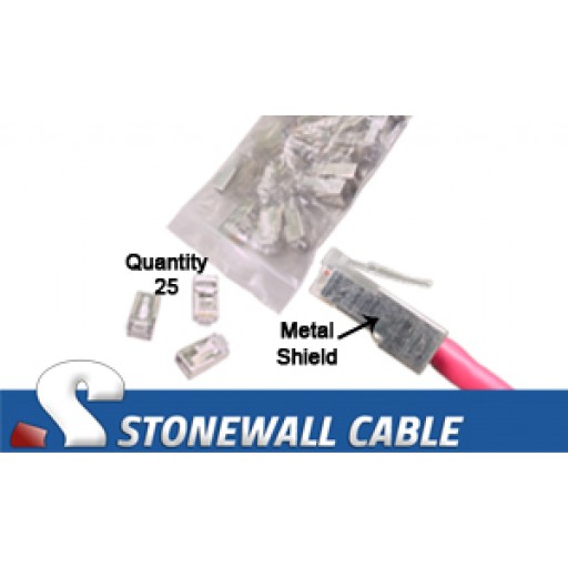 Cat5/Cat5e Shielded RJ45 for Solid or Stranded (25/Pkg.)