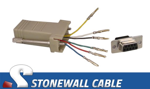 Adaptateur DB9 Femelle Vers RJ12 - Conversion 1:2 - Neuf