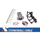 DB9 Female Crimp Connector Kit, w/ Metal Hood