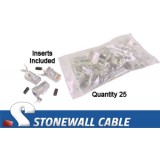 Cat5e Rated Shielded RJ45 with Strain Relief (25/Pkg.)