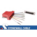 Unassembled Modular Adapter RJ45 / DB25F Red