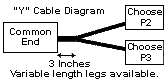 RS-232 "Y" Cable; DB25M / 2xDB25